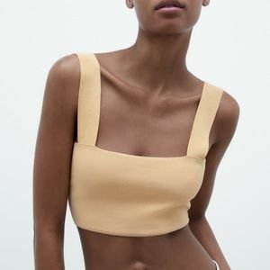 Zara knit crop tee size medium runs small